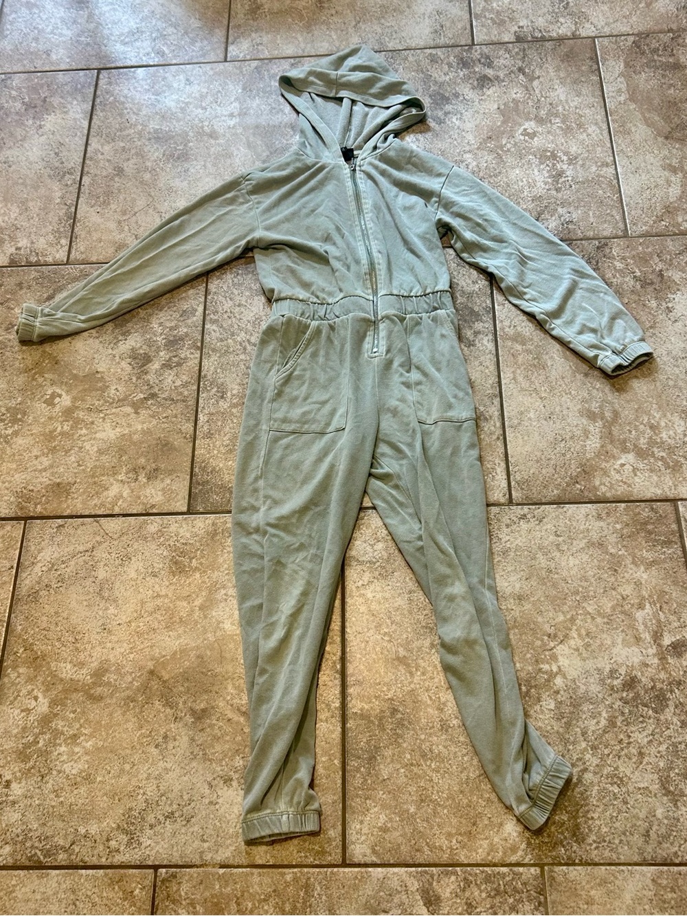 Art Class Light Sage Hooded Jumpsuit